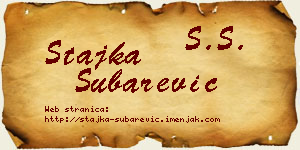 Stajka Šubarević vizit kartica
